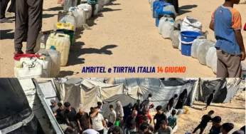 Gaza: distribuzione di acqua e appello per fermare il genocidio